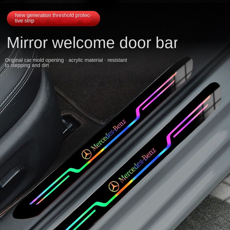 4pcs Car mirror laser door sill protection sticker