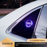 Car logo triangle window atmosphere light, intelligent photosensitive triangle window atmosphere light