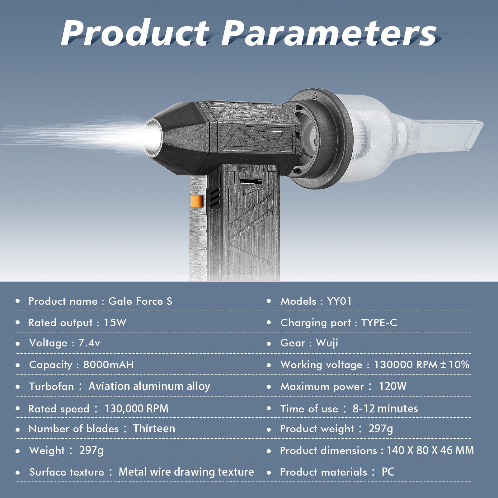 Violent turbofan，Handheld turbine blower