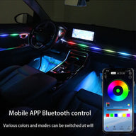 Car atmosphere lights, colorful flowing water decorative lights in the car