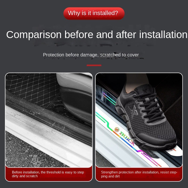 4pcs Car mirror laser door sill protection sticker