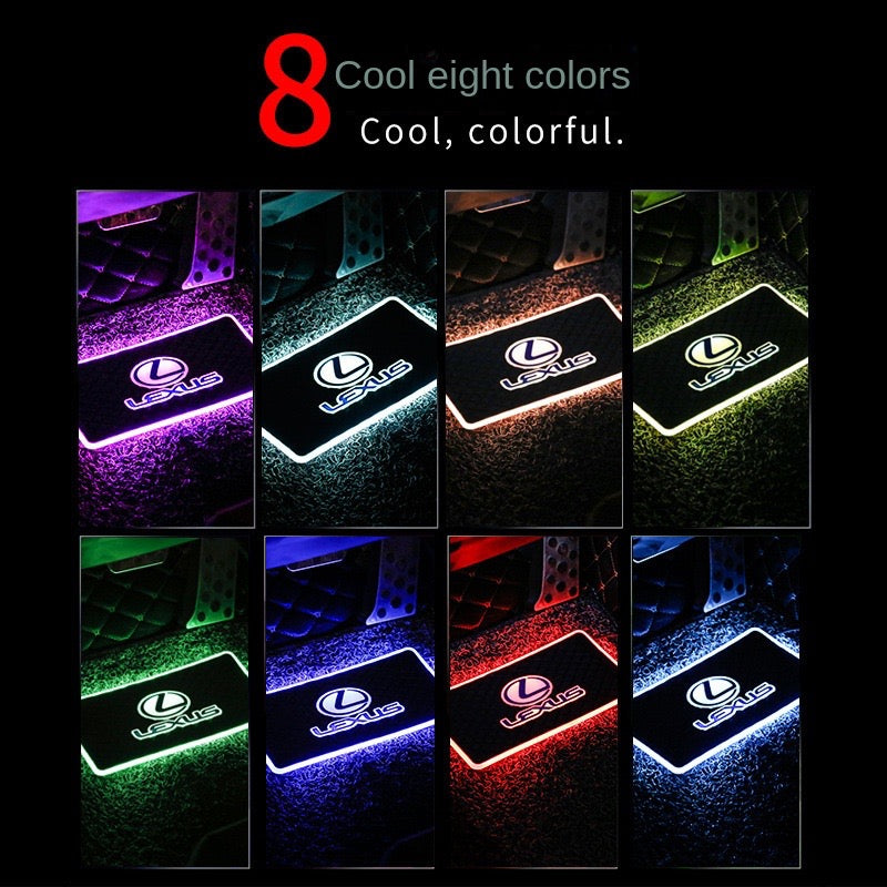 Car logo atmosphere light floor mats